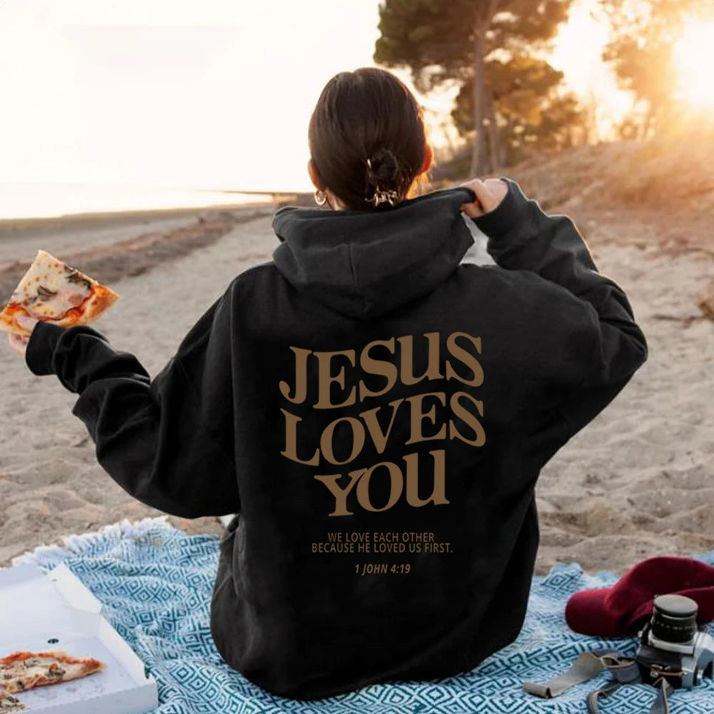 Jesus Loves You Hoodie Christian Hooded Sweatshirt Jesus s Christian Merch