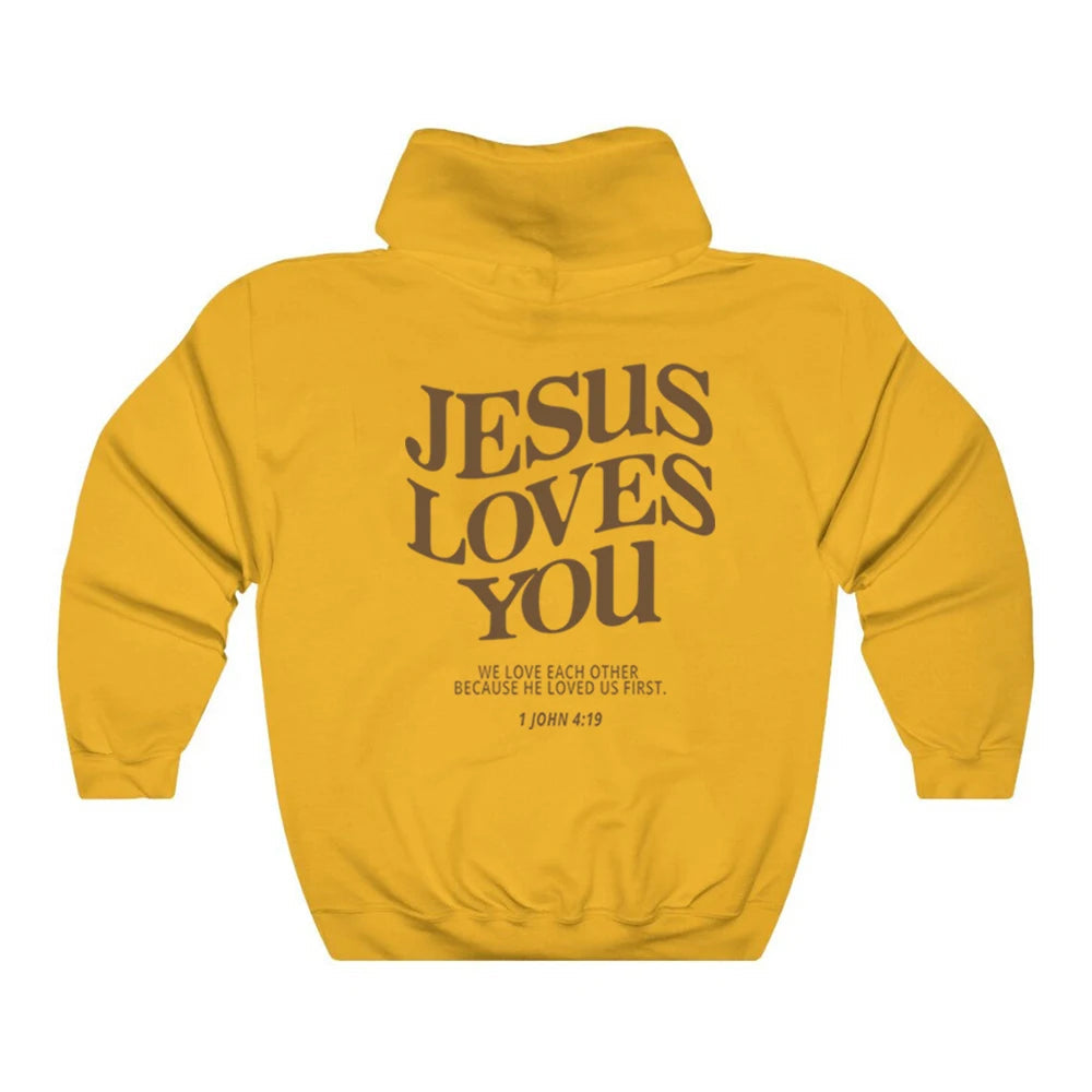 Jesus Loves You Hoodie Christian Hooded Sweatshirt Jesus s Christian Merch